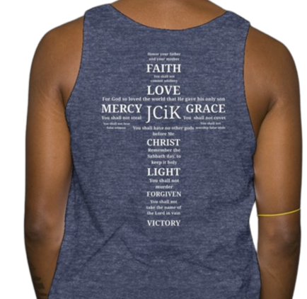 Ten Commandment JCIK Tank Top - Heather Navy