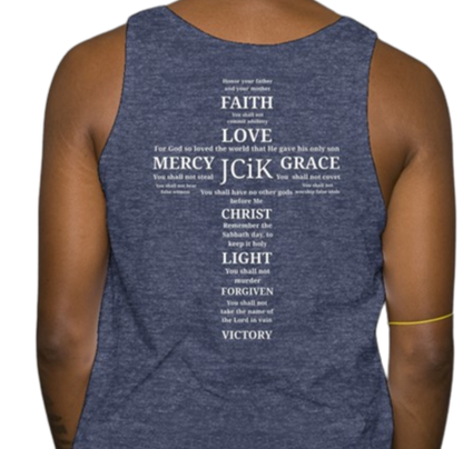 Ten Commandment JCIK Tank Top - Heather Navy